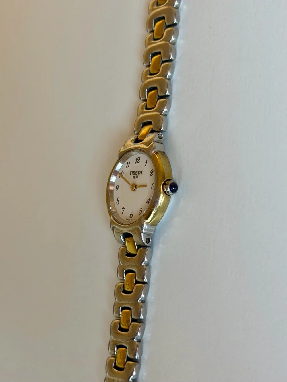 Vintage Tissot 1853 G357 Two Tone Bracelet Watch Swiss Quartz Sapphire Crystal